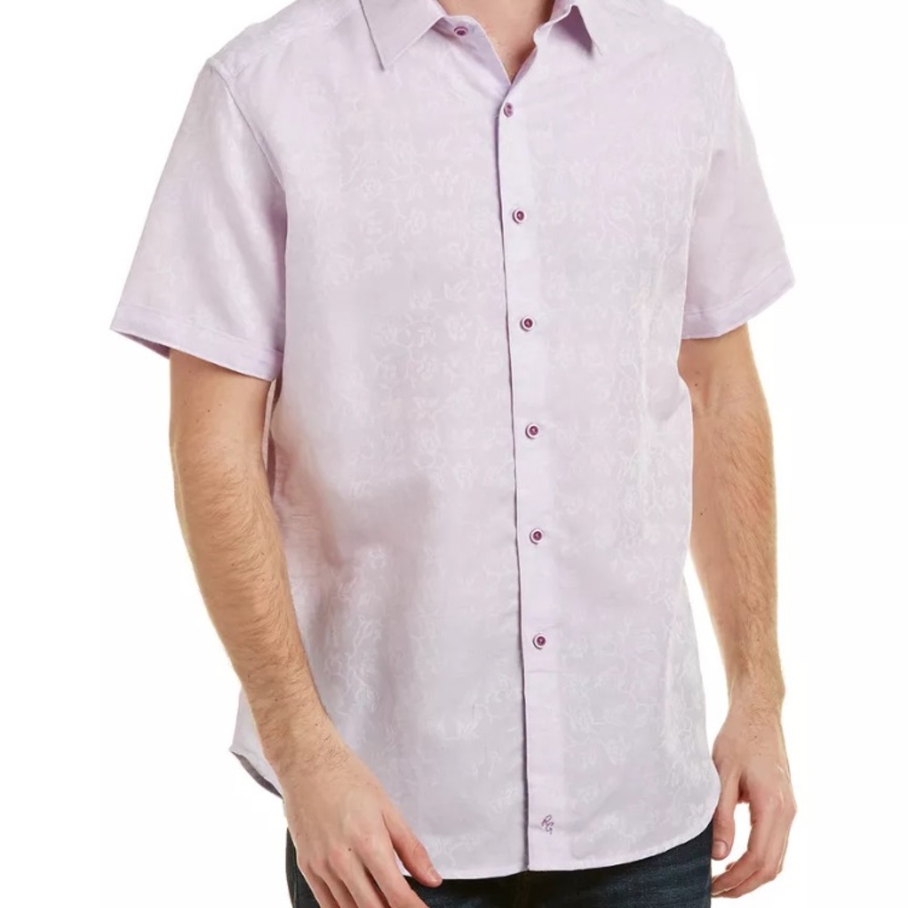 $158 Robert Graham Mens Shirt Bellerose Lilac